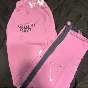 Gallery Dept Kids Purple Sweatpants with Paint Splatter